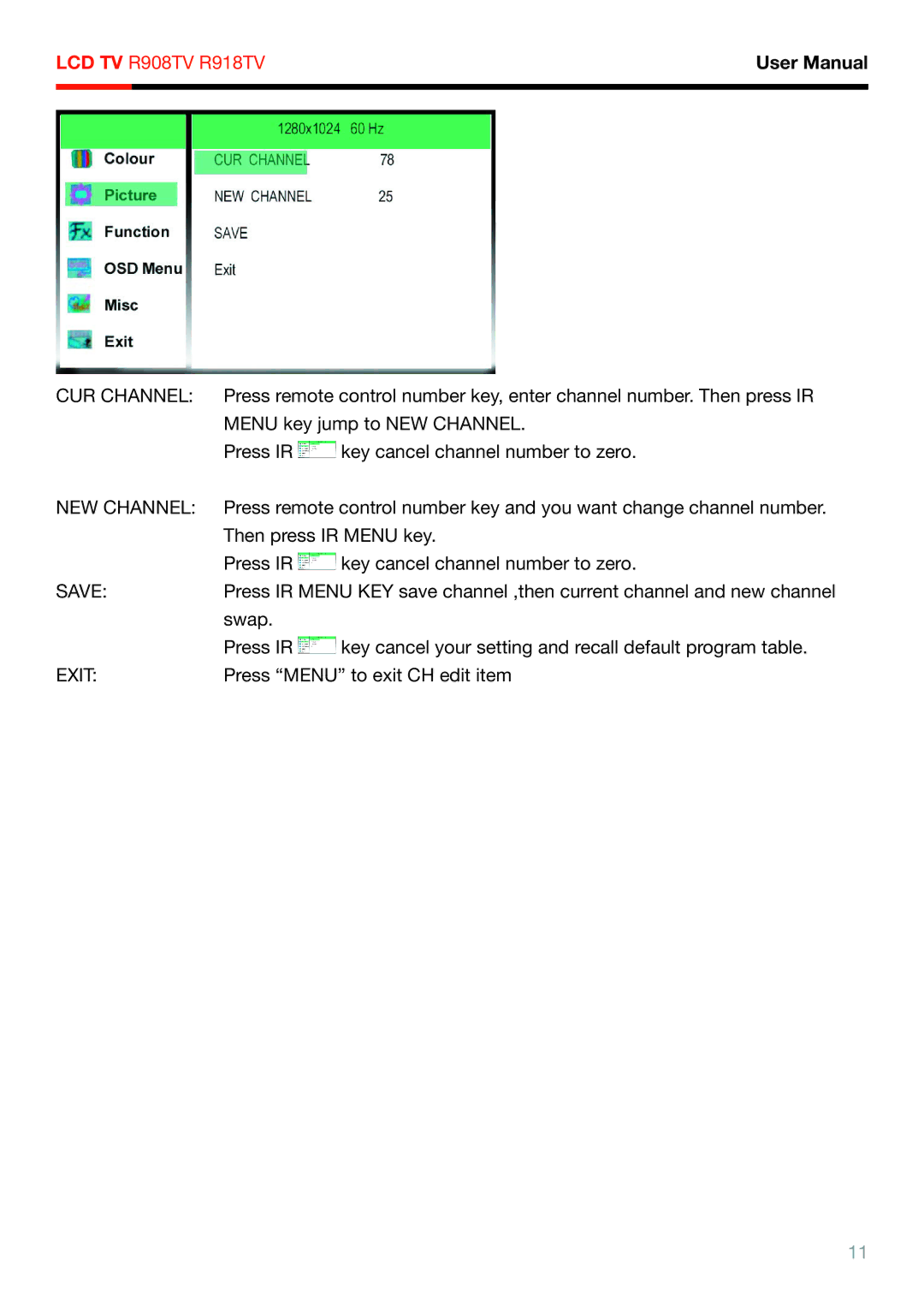 Rosewill R918TV, R908TV user manual Exit 