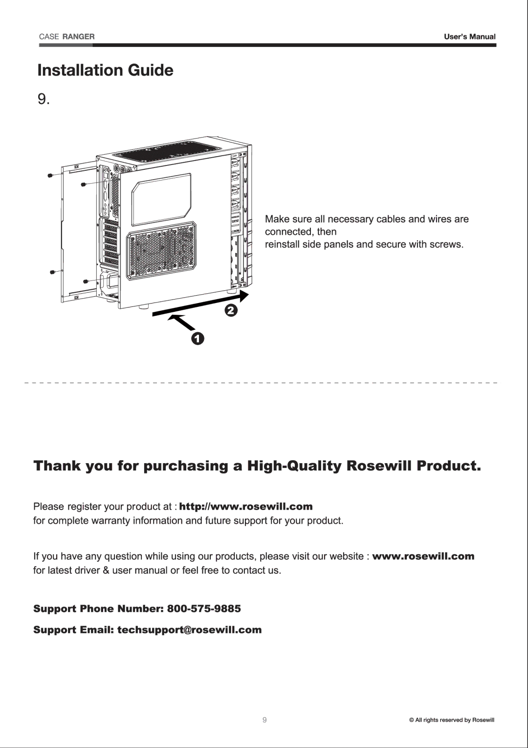 Rosewill ranger manual 