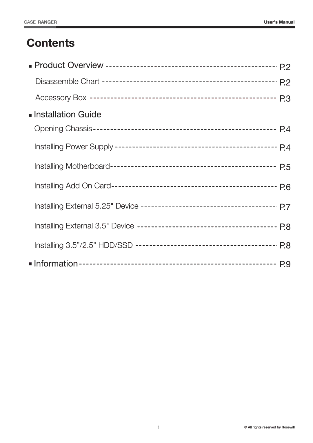 Rosewill ranger manual 