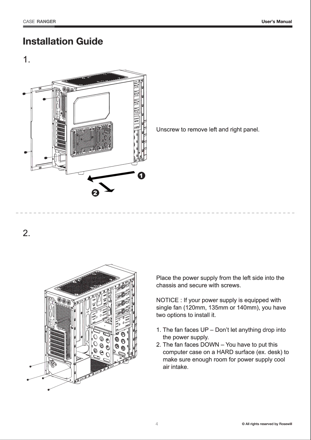 Rosewill ranger manual 