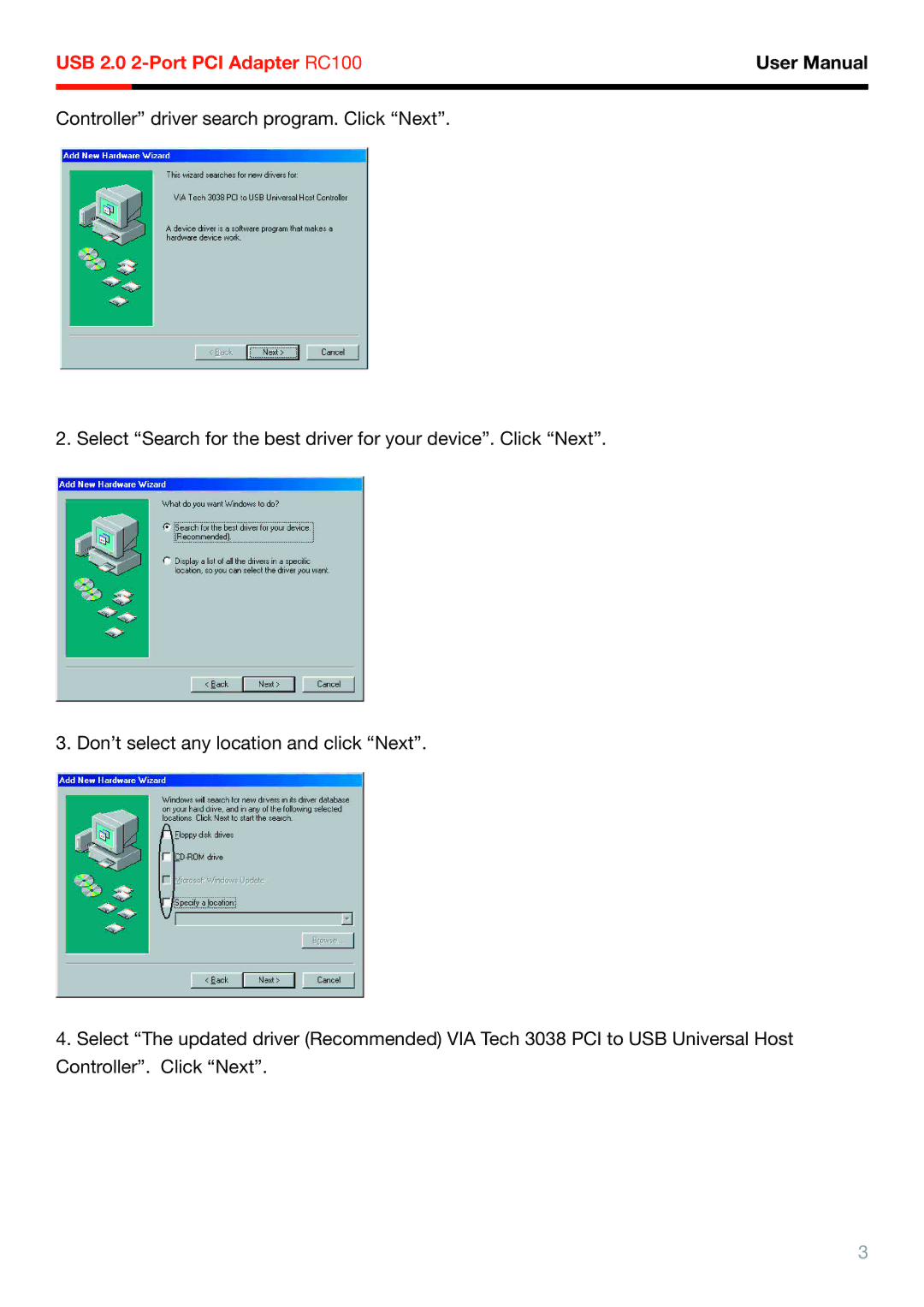 Rosewill RC-100 user manual 