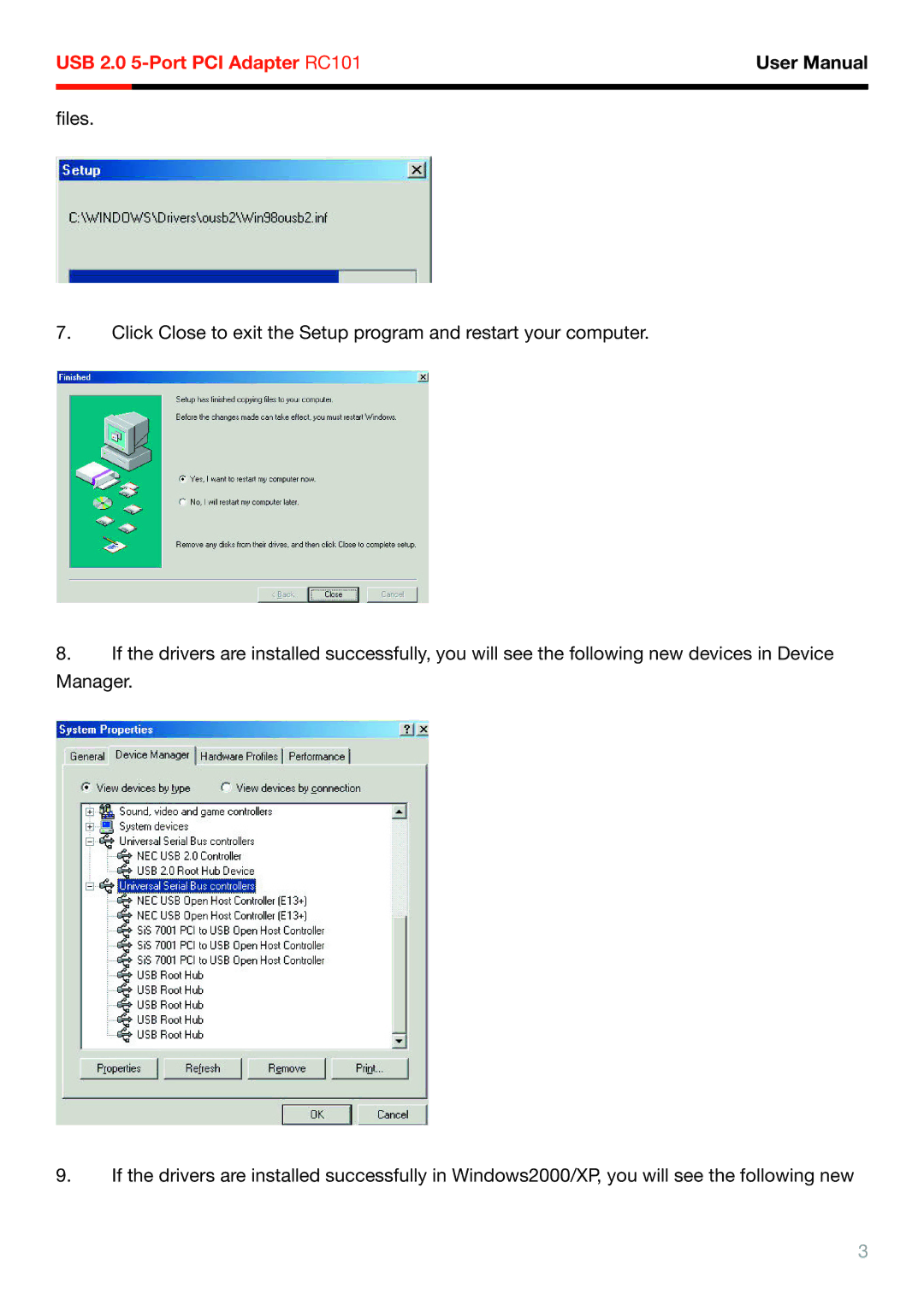 Rosewill RC-101 user manual USB 2.0 5-Port PCI Adapter RC101 