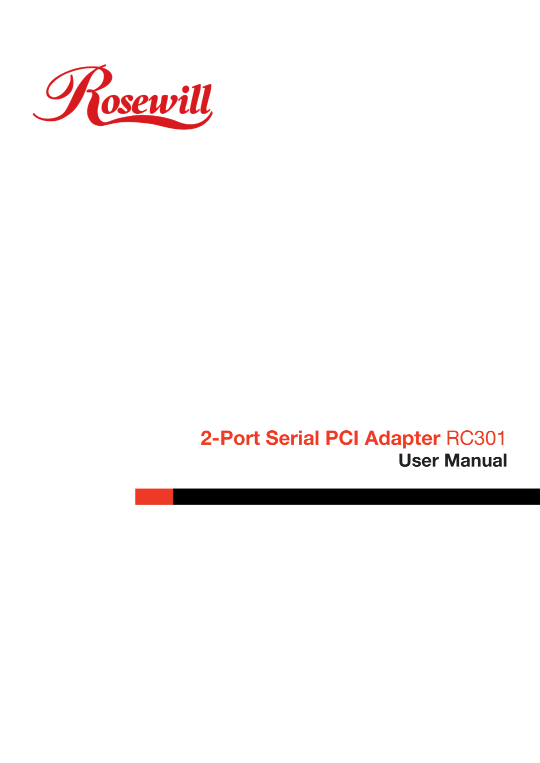 Rosewill RC-301 user manual Port Serial PCI Adapter RC301 