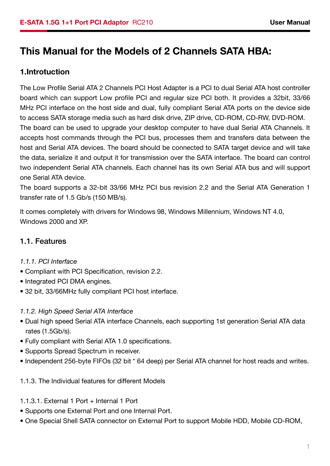 Rosewill RC210 user manual Introtuction, Features 