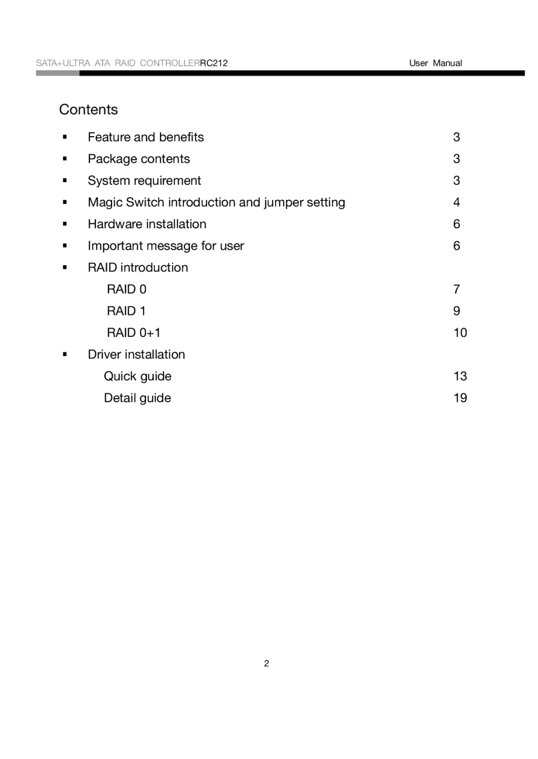 Rosewill RC212 user manual Contents 