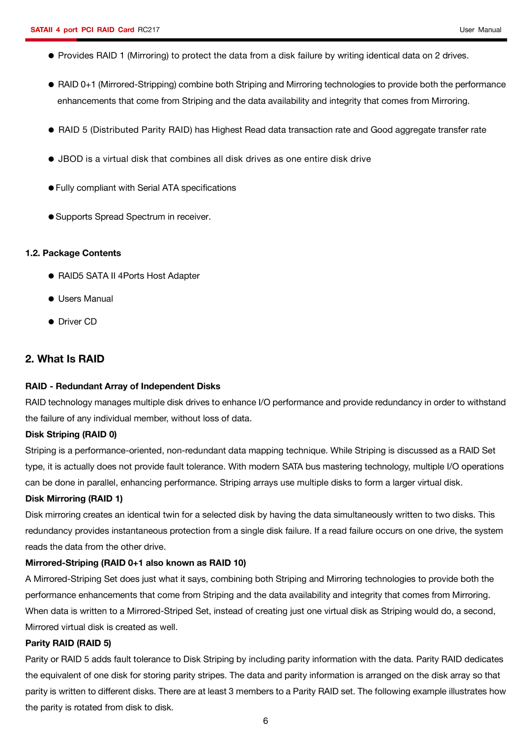 Rosewill RC217 user manual What Is RAID 