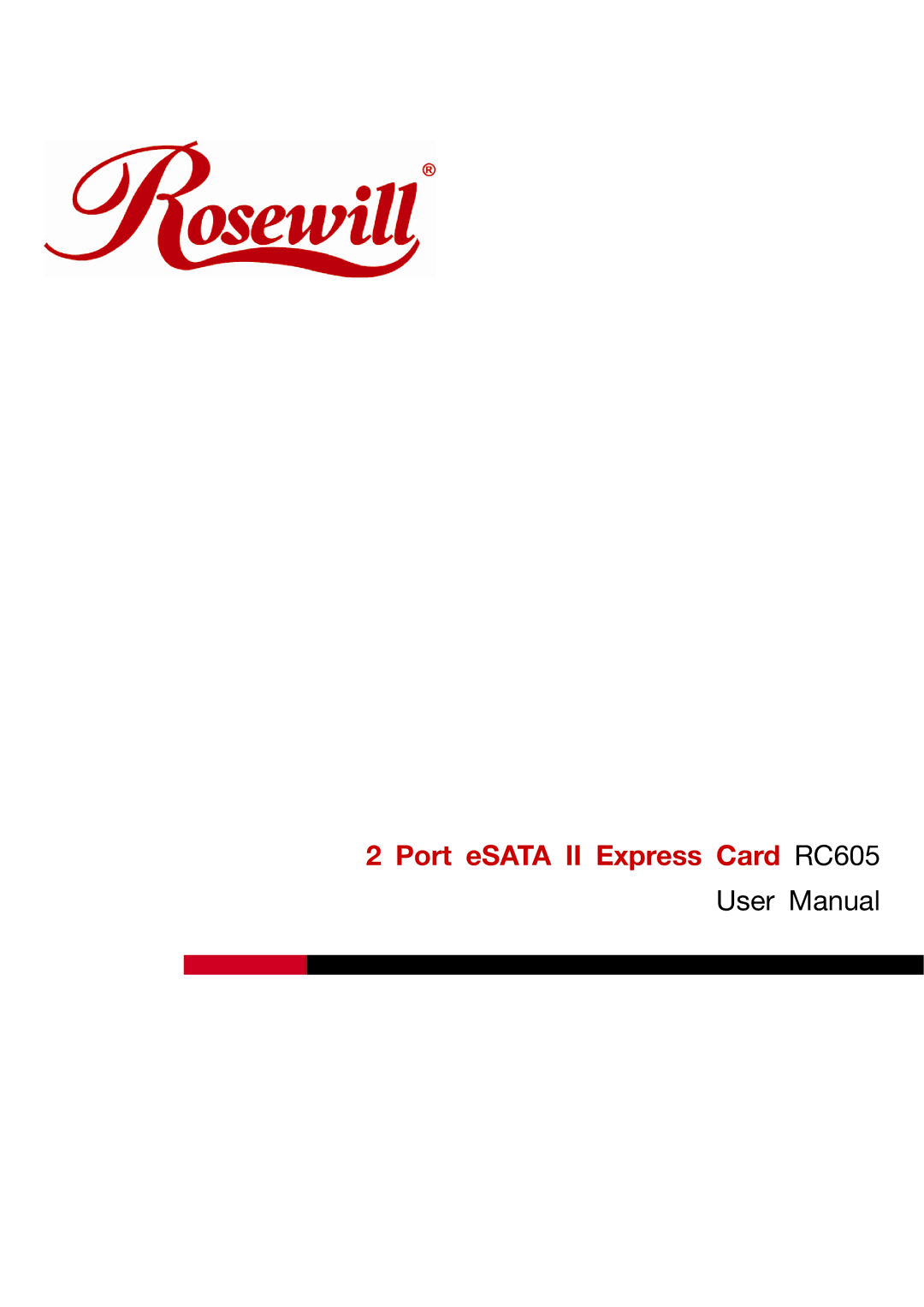 Rosewill user manual Port eSATA II Express Card RC605 