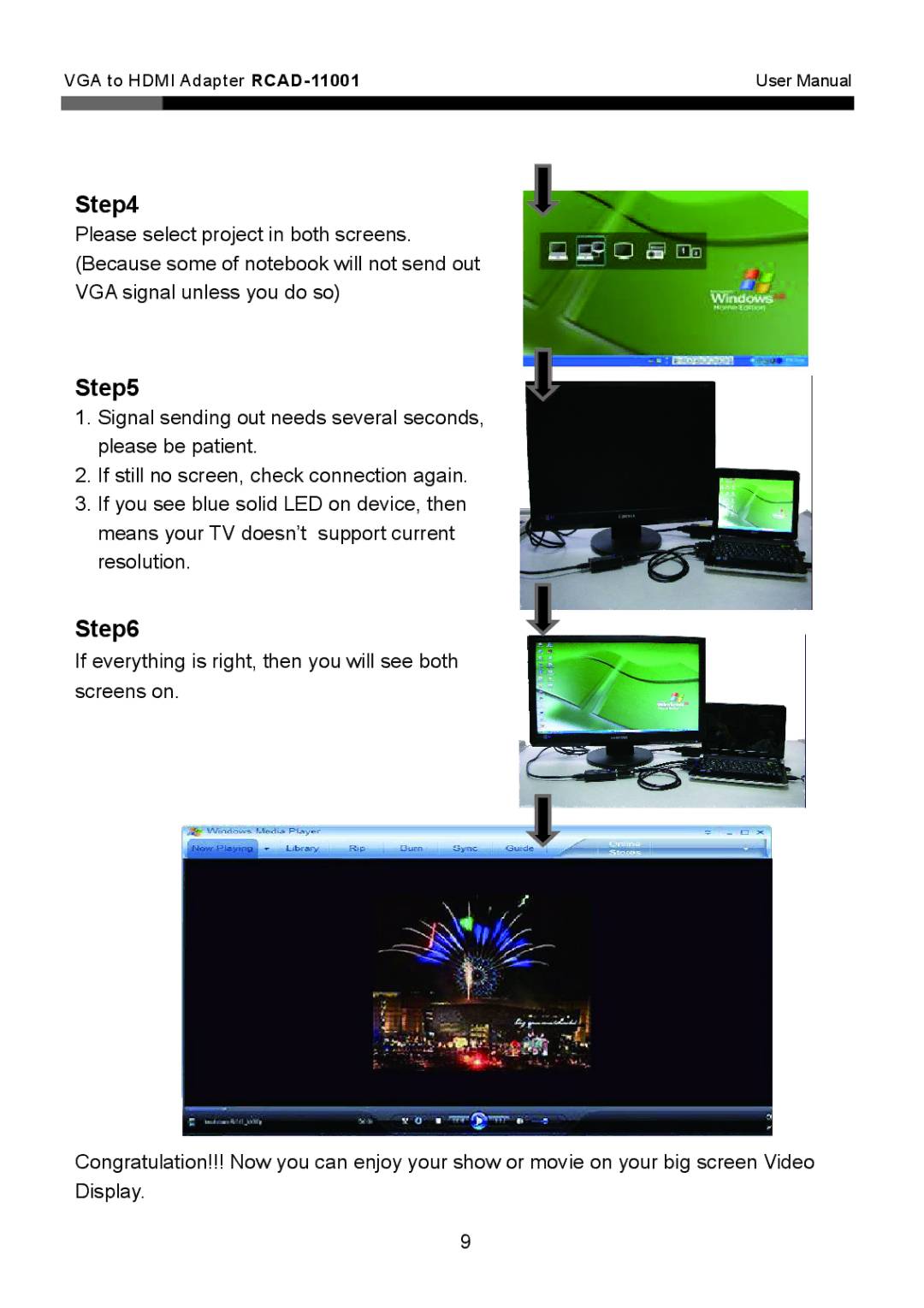 Rosewill user manual VGA to Hdmi Adapter RCAD-11001 