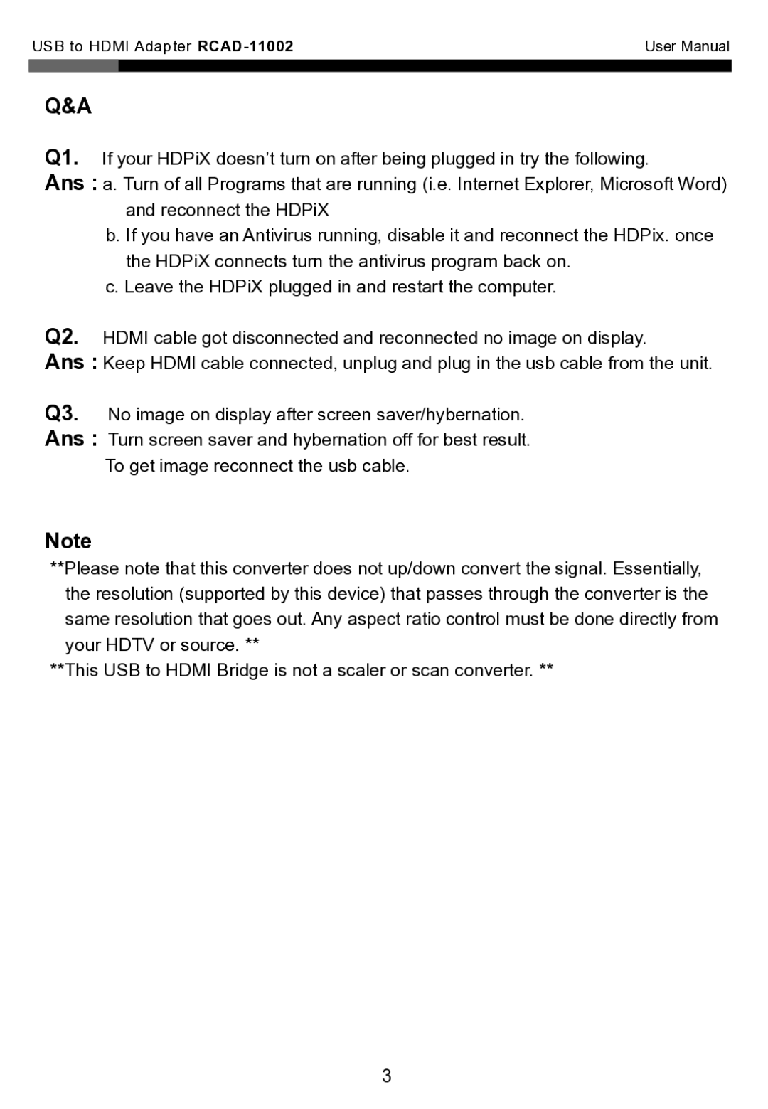 Rosewill RCAD-110D2 user manual 