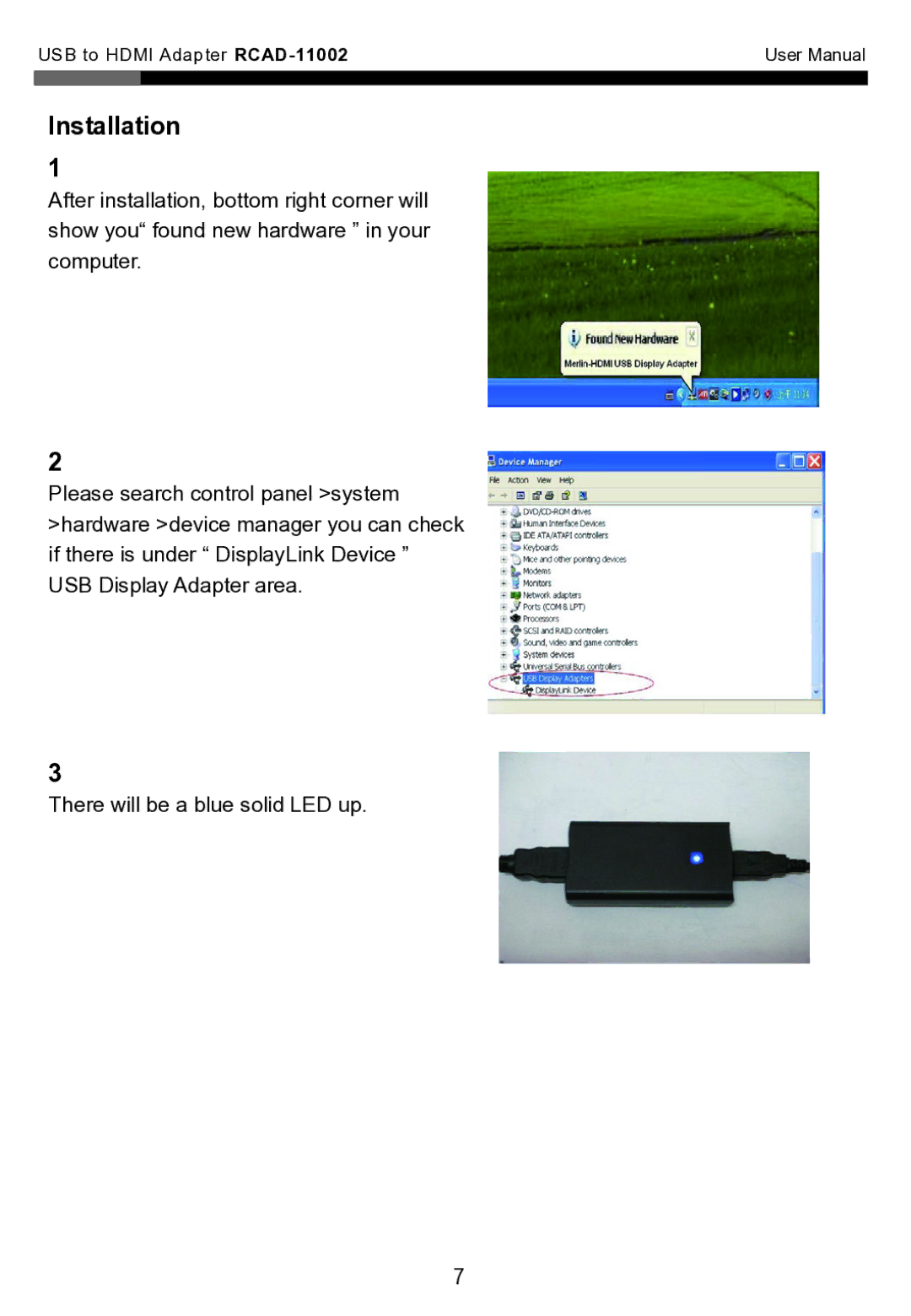 Rosewill RCAD-110D2 user manual Installation 