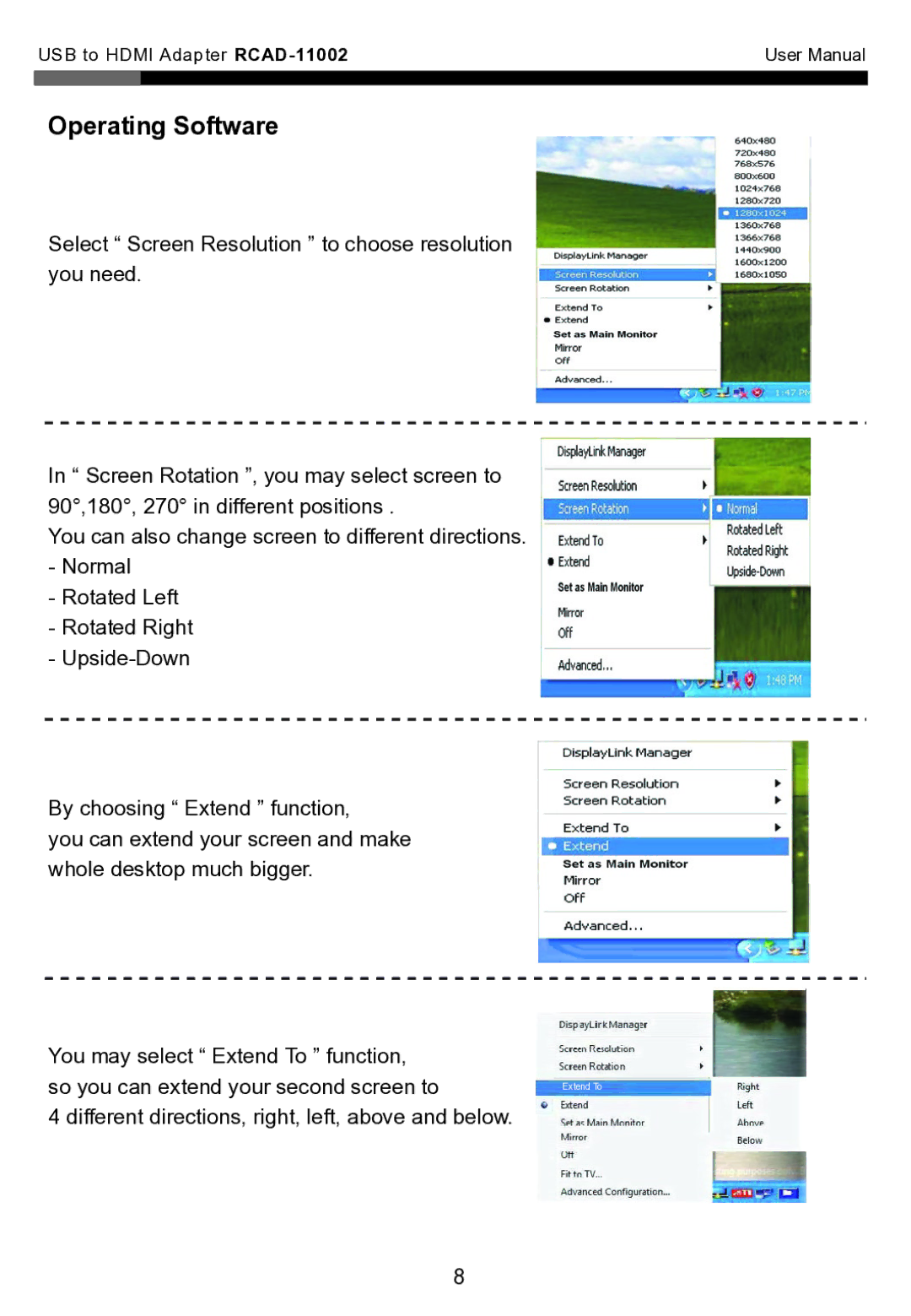 Rosewill RCAD-110D2 user manual Operating Software 