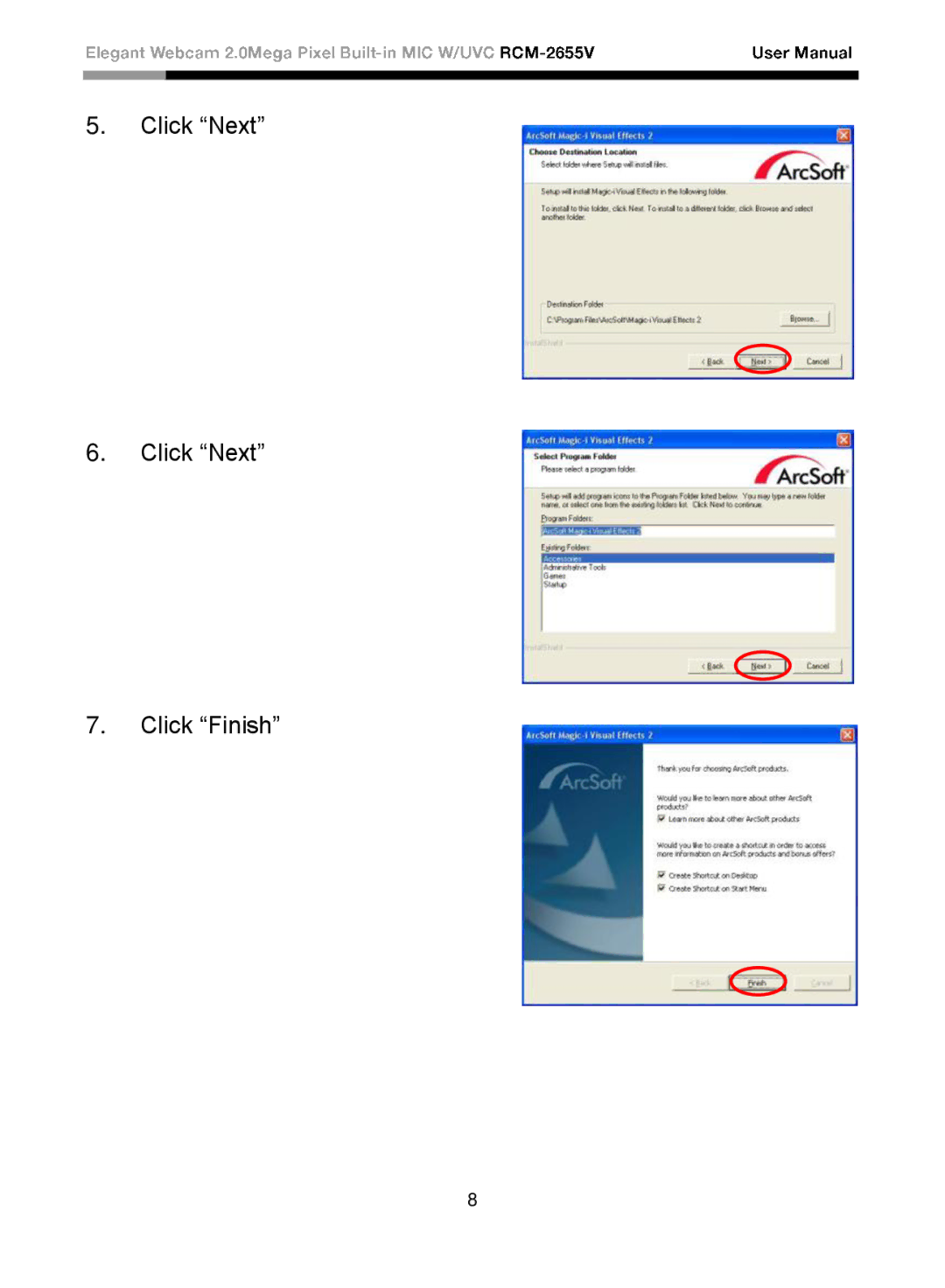 Rosewill rcm-2655-v user manual Click Next Click Finish 