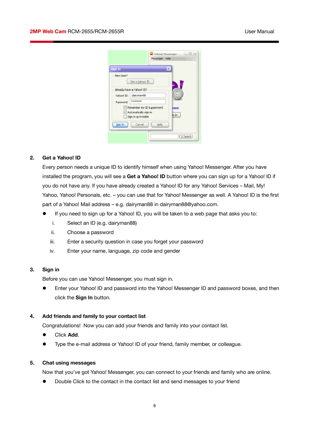 Rosewill RCM-2655R user manual Get a Yahoo! ID 