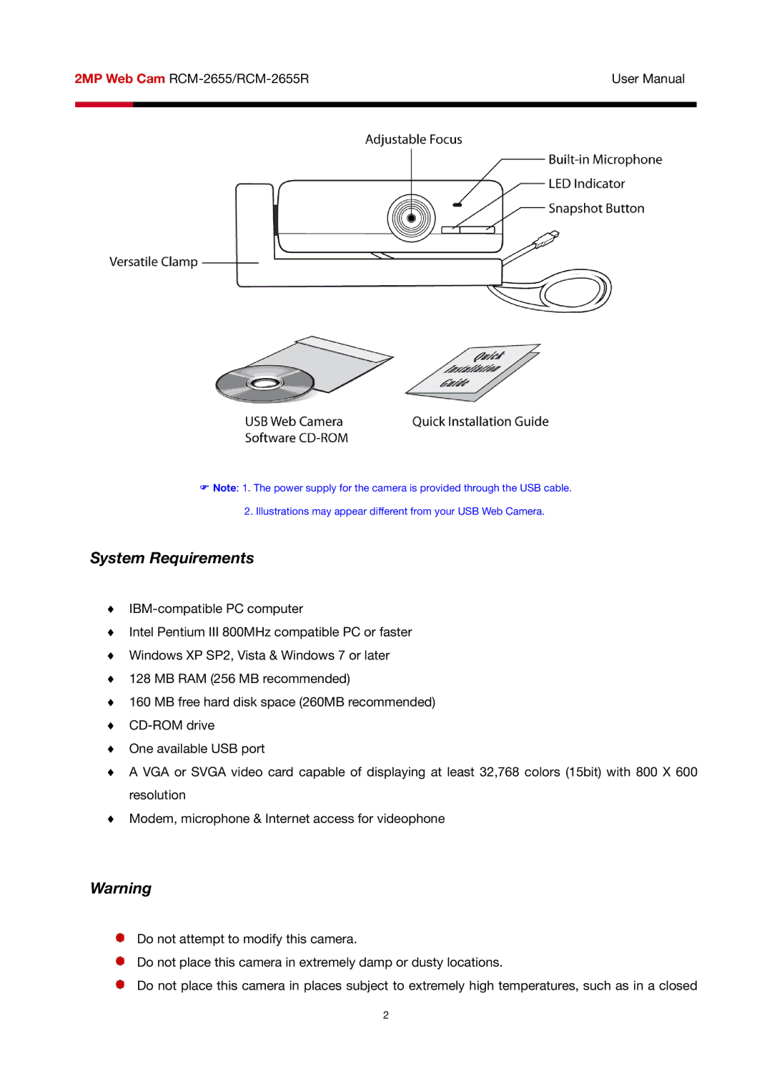 Rosewill RCM-2655R user manual System Requirements 