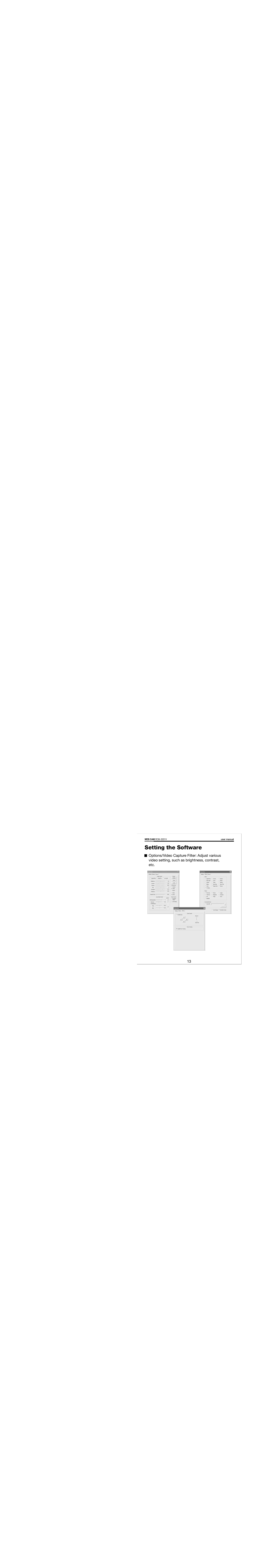 Rosewill RCM-3201V specifications Setting the Software 