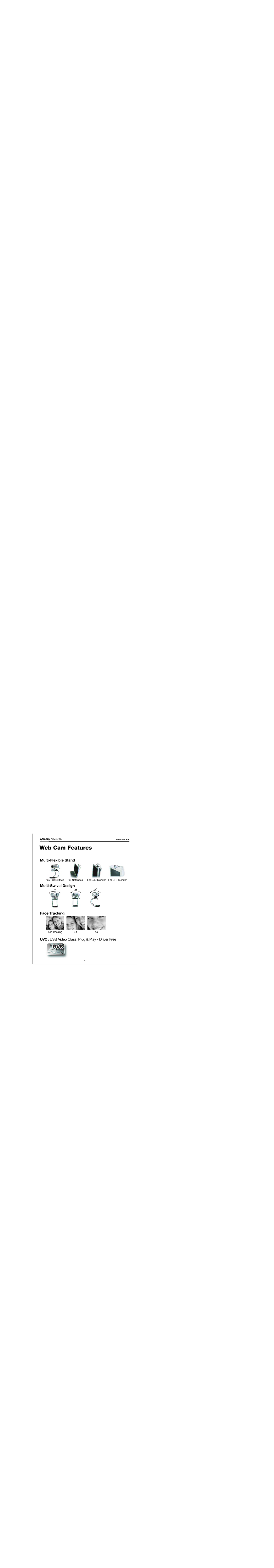 Rosewill RCM-3201V specifications Web Cam Features 