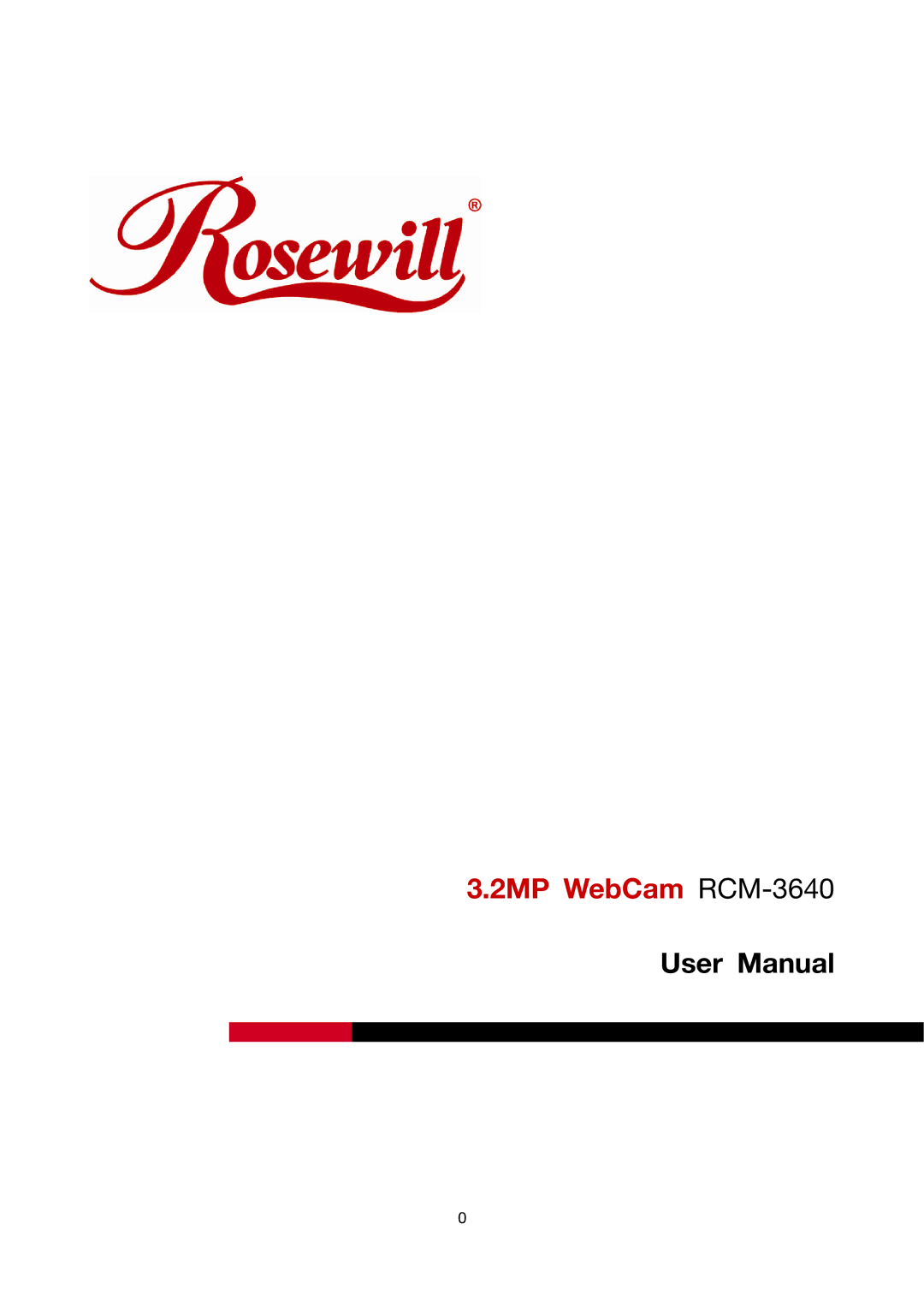 Rosewill user manual 2MP WebCam RCM-3640 