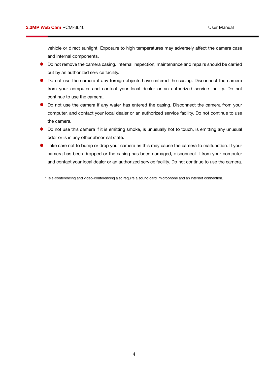 Rosewill user manual 2MP Web Cam RCM-3640 