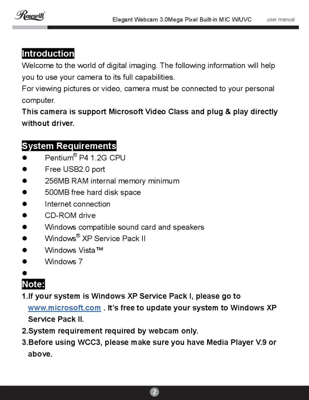 Rosewill RCM-3640HD user manual Introduction, System Requirements 