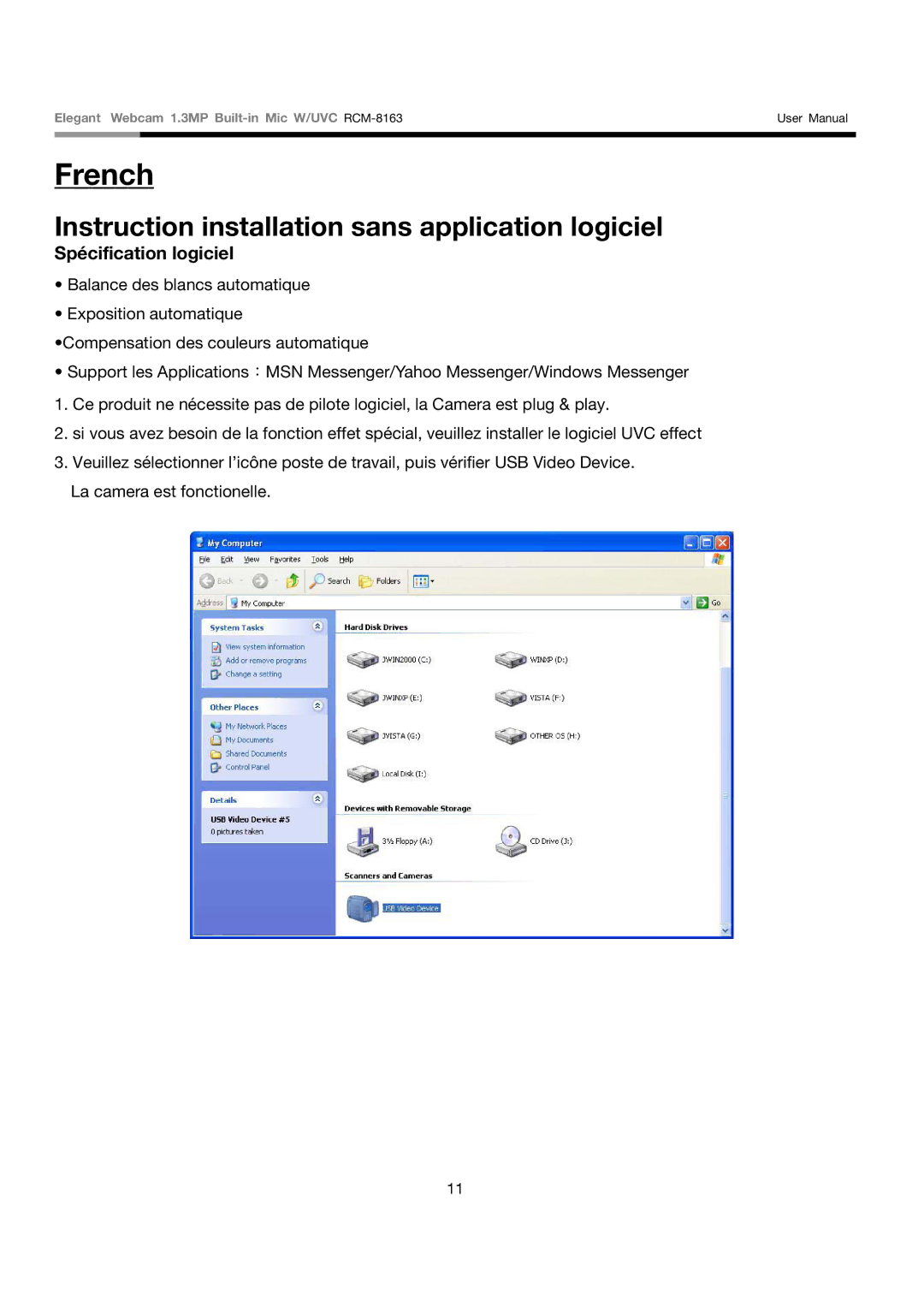 Rosewill RCM-8163 user manual French 