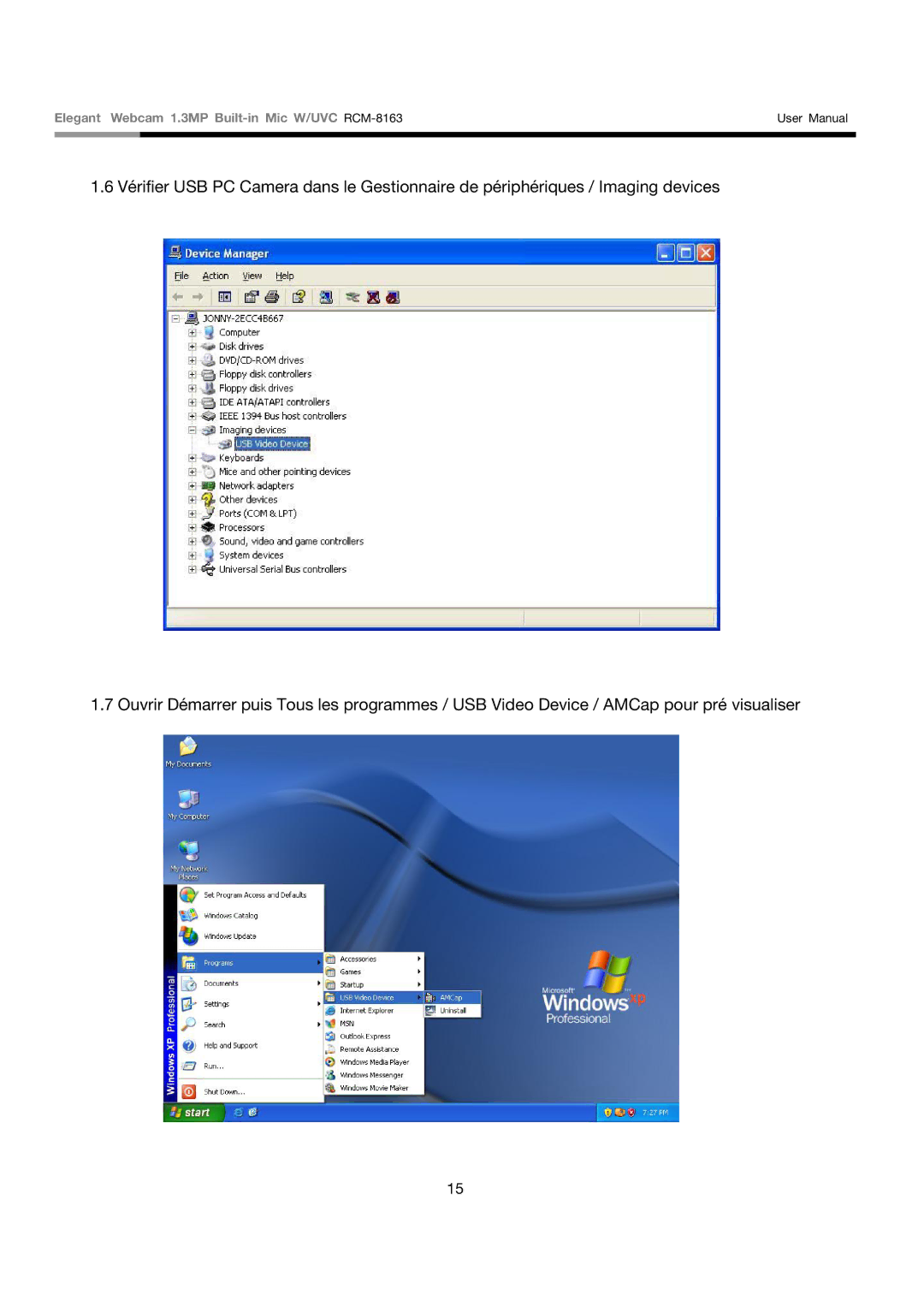 Rosewill user manual Elegant Webcam 1.3MP Built-in Mic W/UVC RCM-8163 