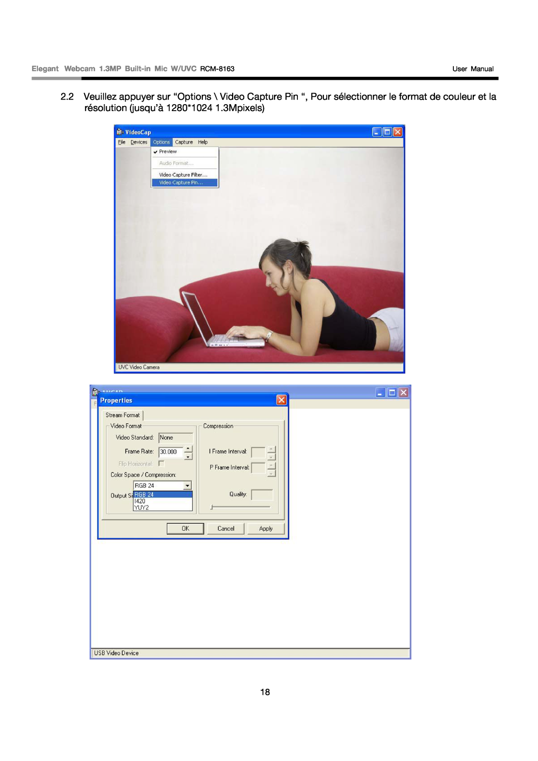 Rosewill user manual Elegant Webcam 1.3MP Built-in Mic W/UVC RCM-8163, User Manual 