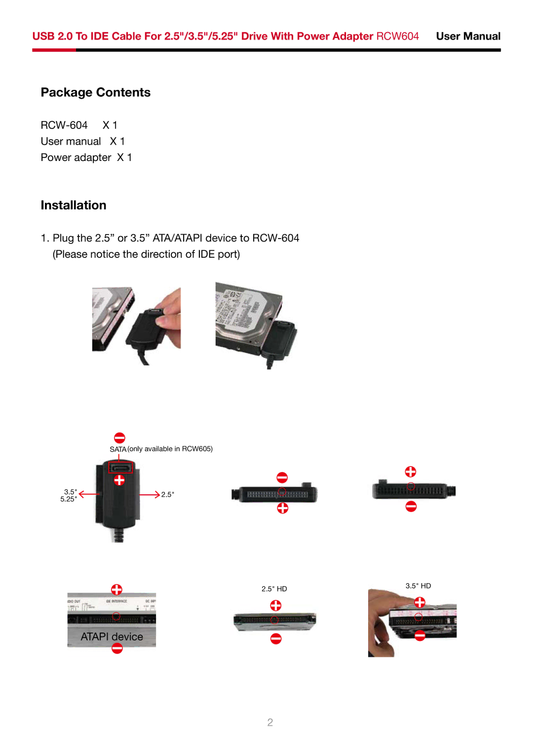 Rosewill RCW604 user manual Package Contents, Installation 