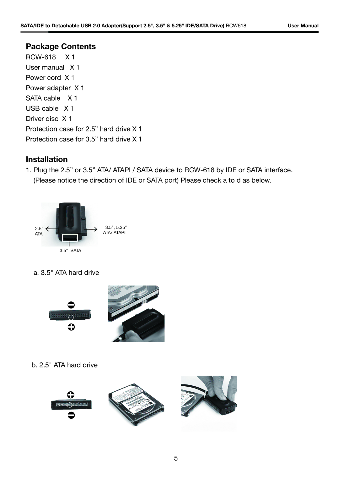 Rosewill RCW618 user manual Package Contents, Installation 