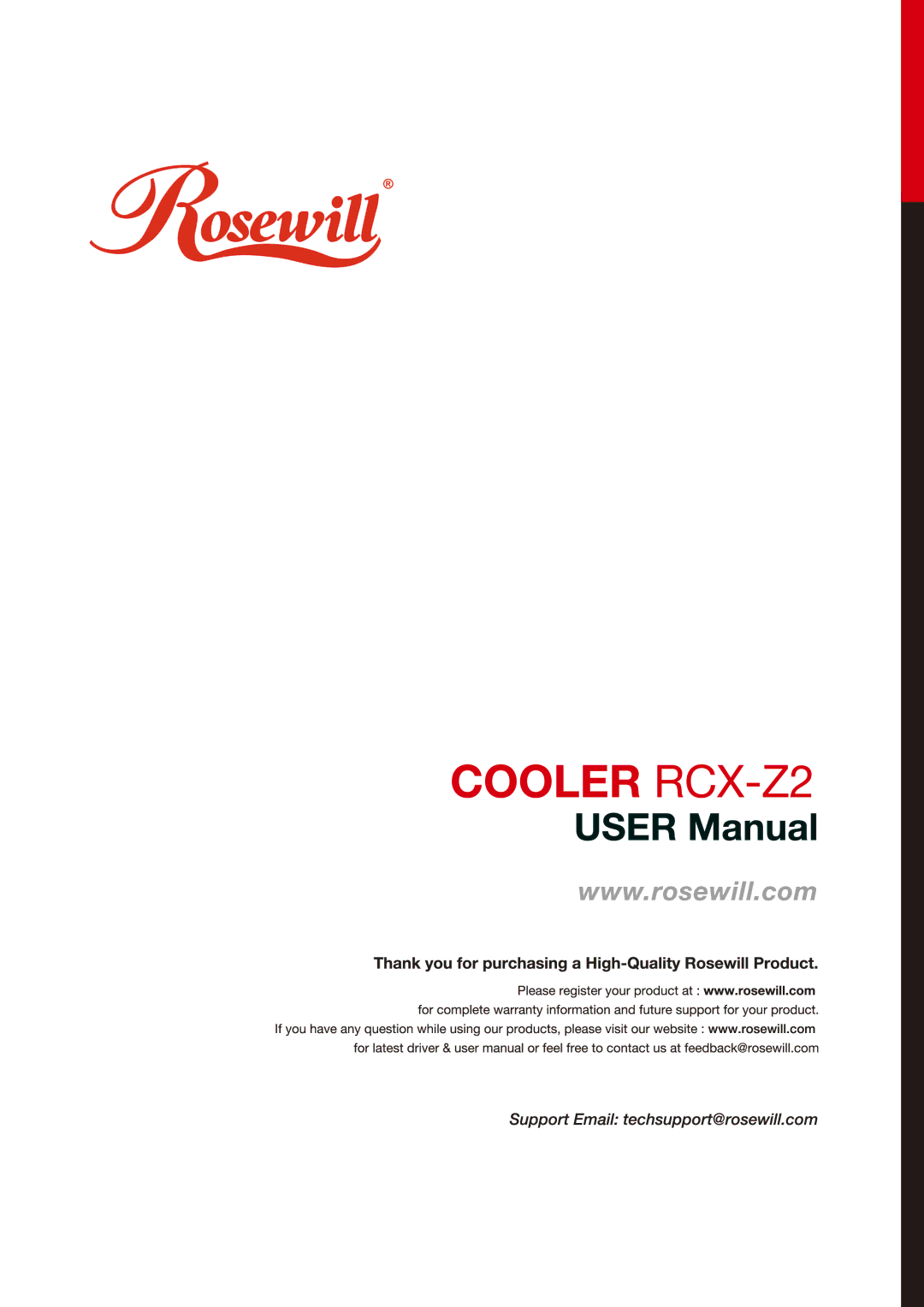 Rosewill RCX-Z2 manual 