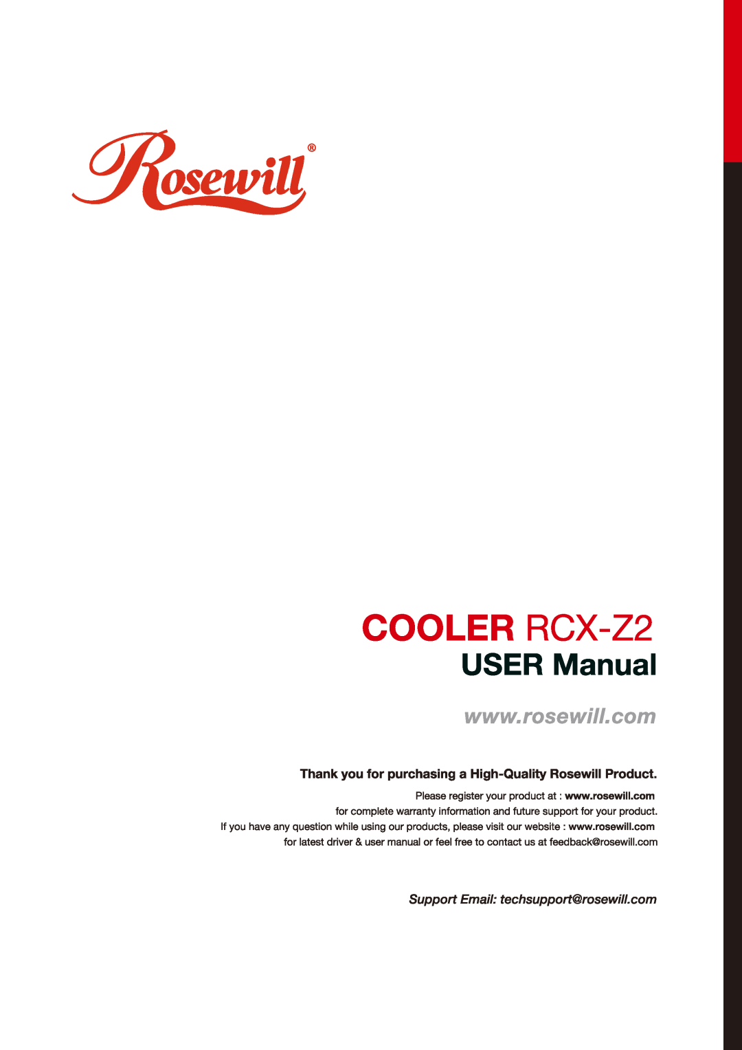 Rosewill RCX-Z2 manual 