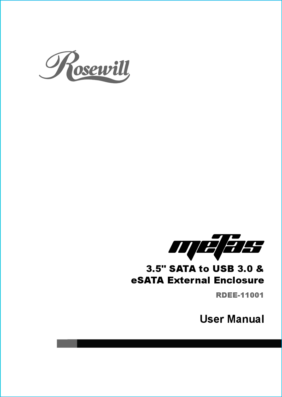 Rosewill RDEE-11001 user manual Sata to USB 