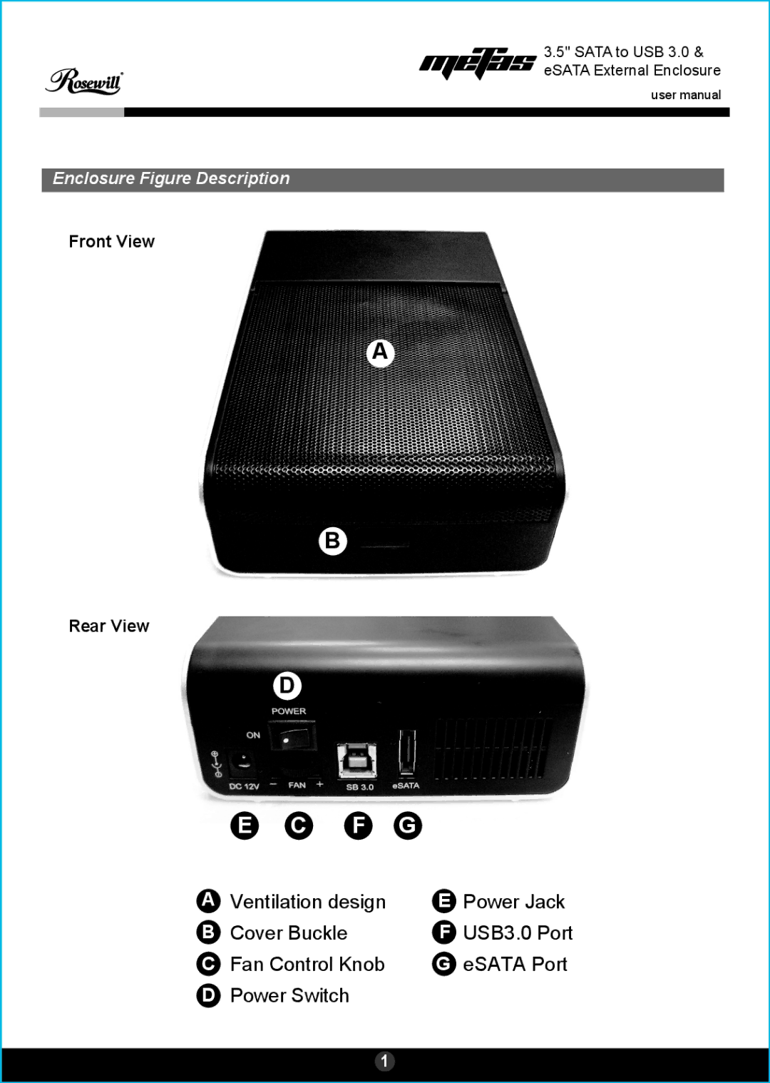 Rosewill RDEE-11001 user manual 87654321 