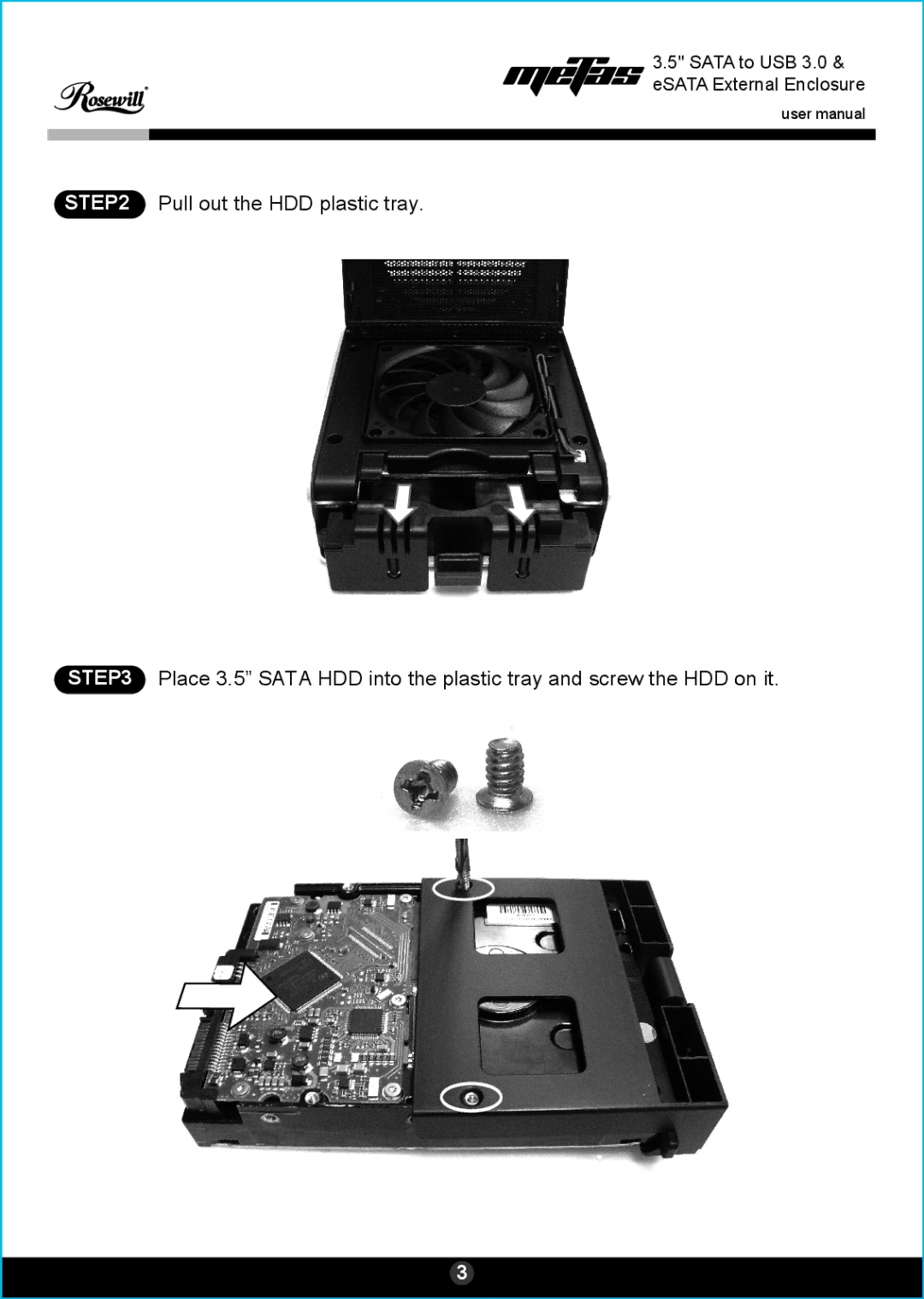 Rosewill RDEE-11001 user manual Sata to USB 