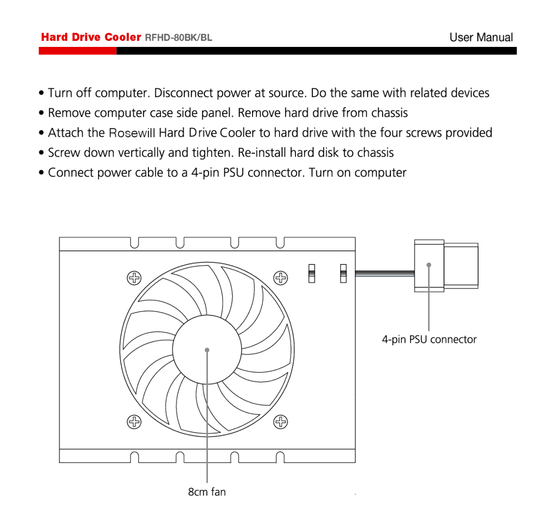 Rosewill RFHD-80BL user manual Rosewill 