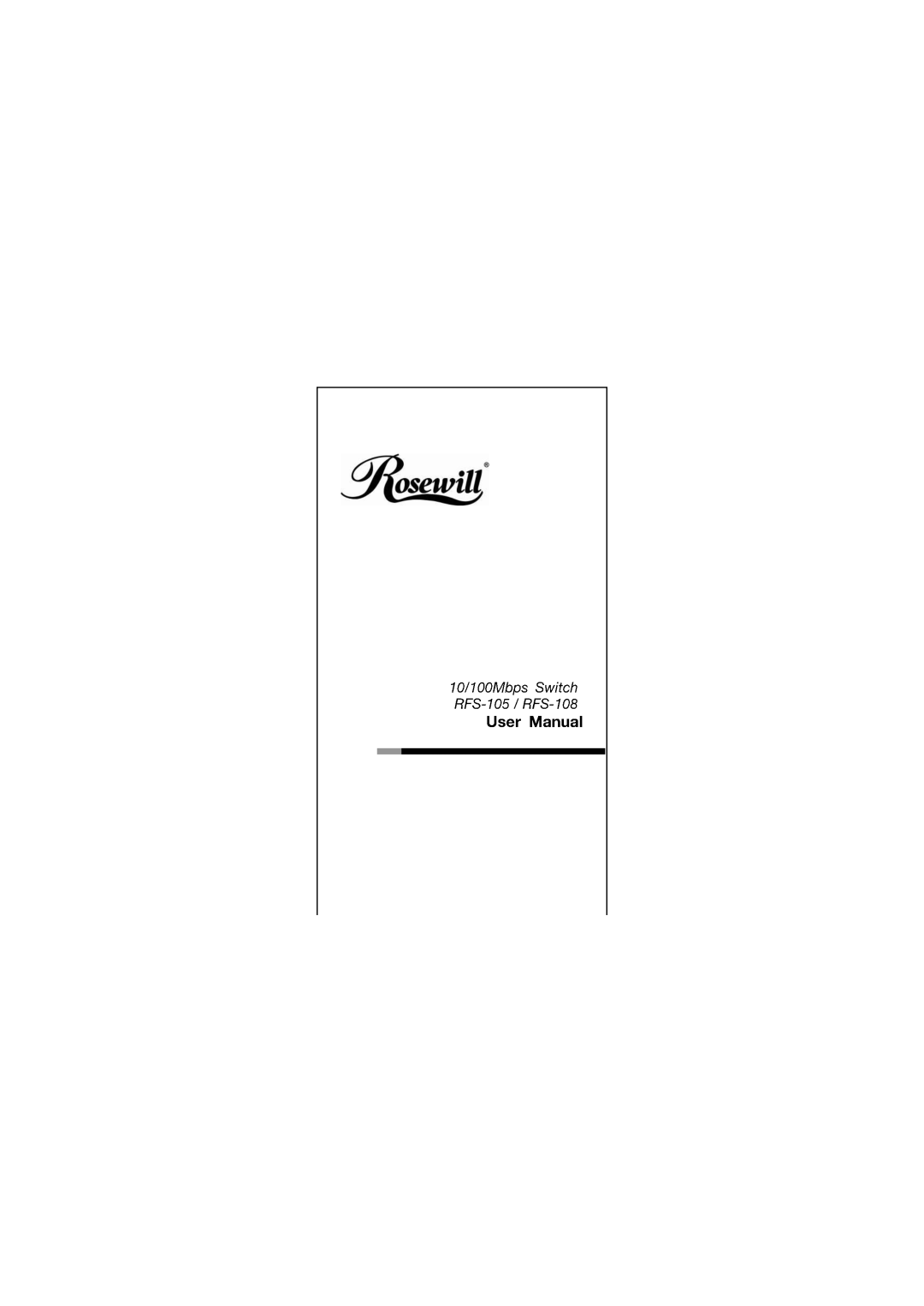 Rosewill RFS-108, RFS-105 manual 