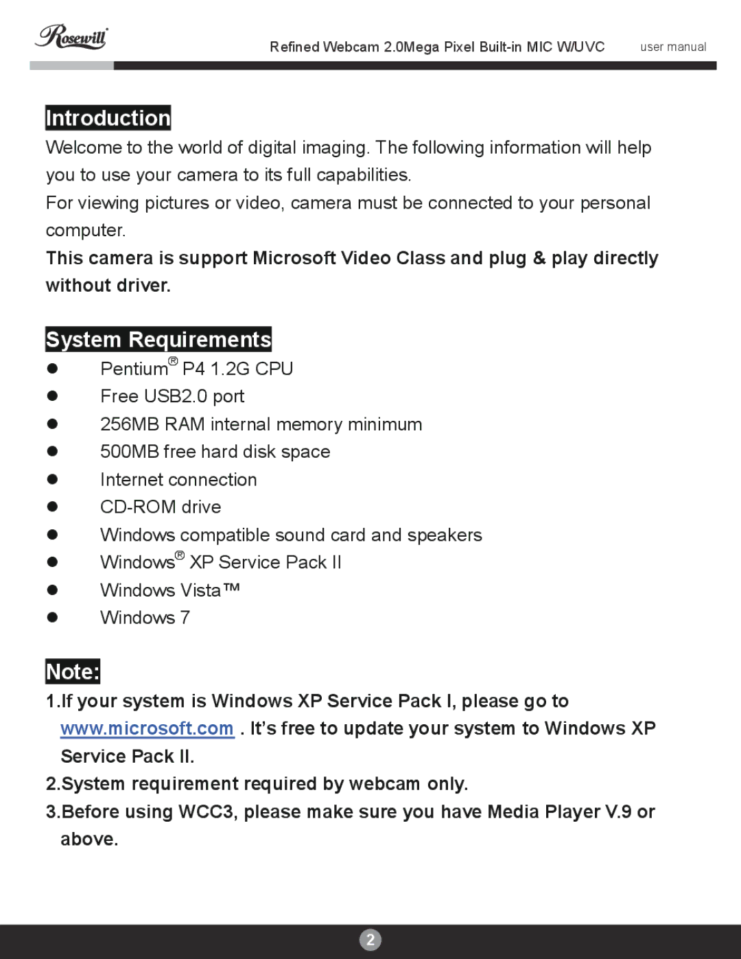 Rosewill RIWC-11001 user manual Introduction, System Requirements 