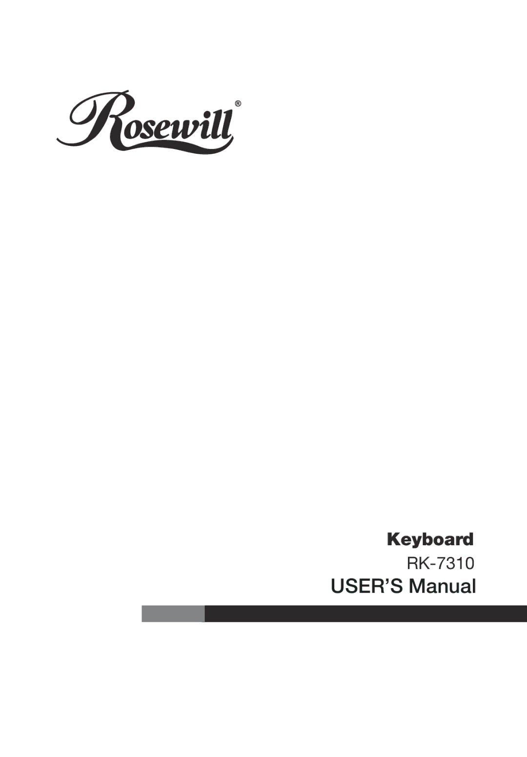 Rosewill RK-7310 user manual USER’S Manual 