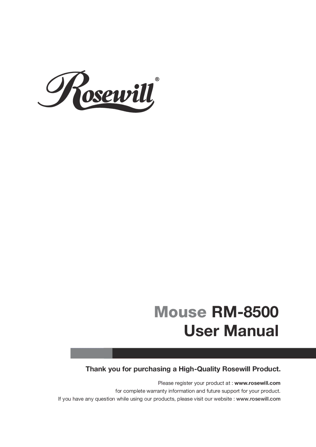 Rosewill user manual Mouse RM-8500 