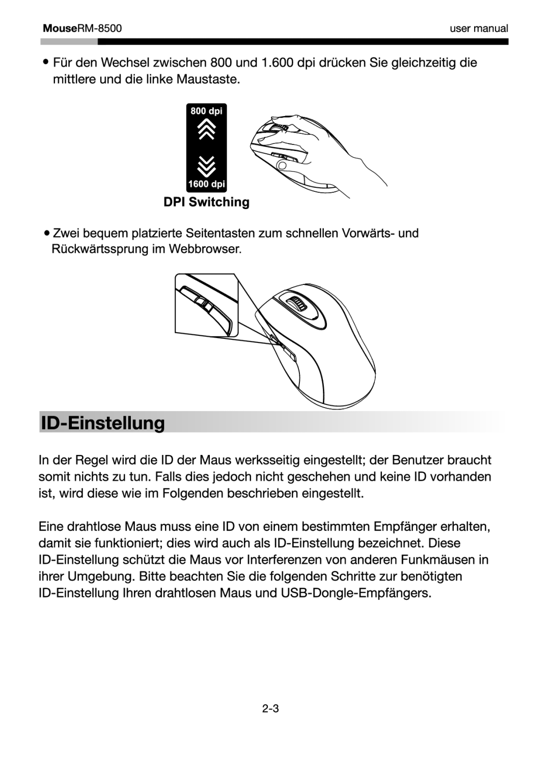 Rosewill RM-8500 user manual 