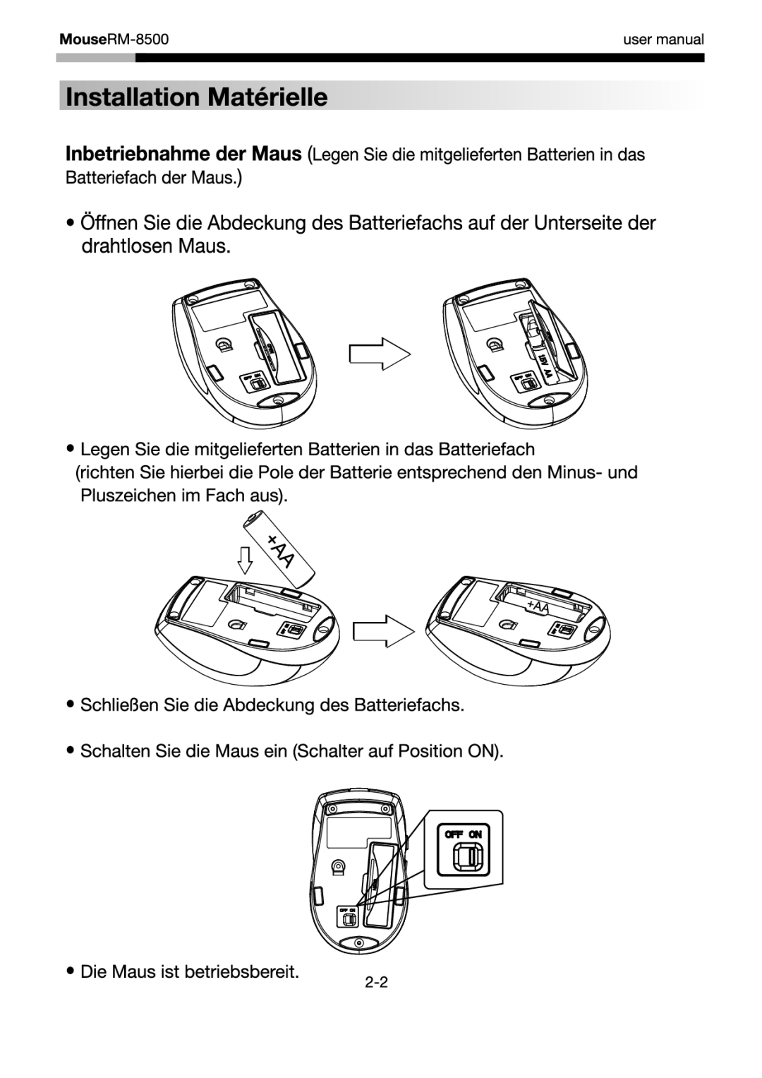 Rosewill RM-8500 user manual 