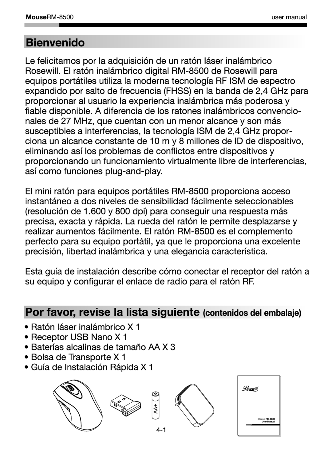 Rosewill RM-8500 user manual 