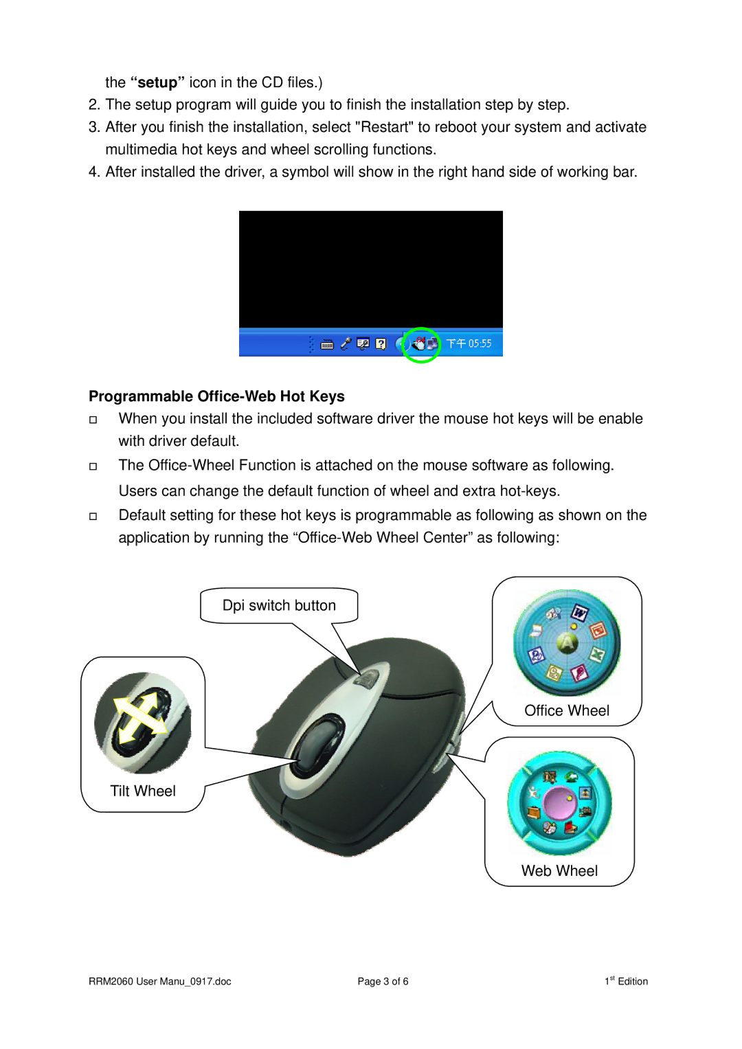 Rosewill RM2060 user manual Programmable Office-Web Hot Keys 