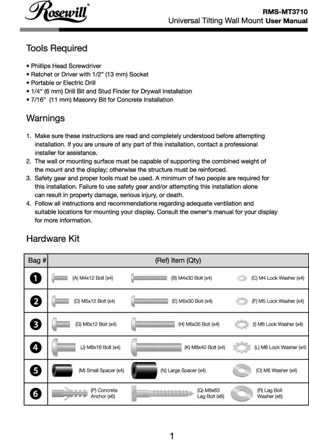 Rosewill RMS-MT3710 manual 