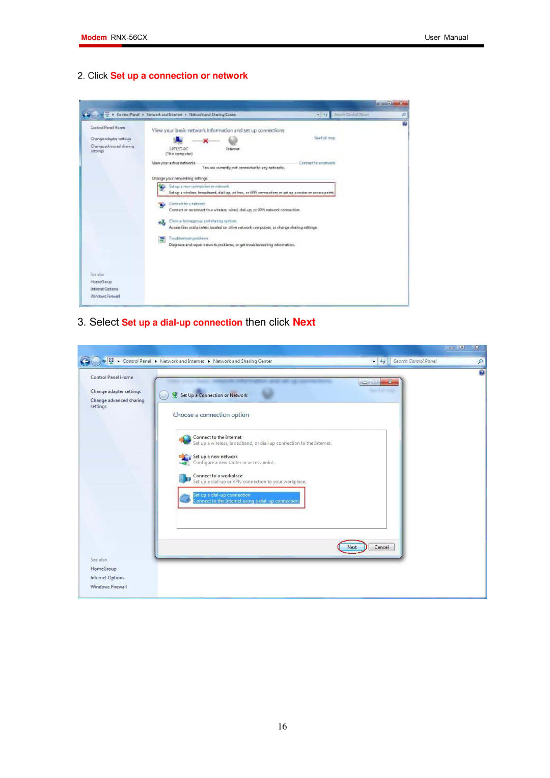 Rosewill RNX-56AG user manual Modem RNX-56CX 