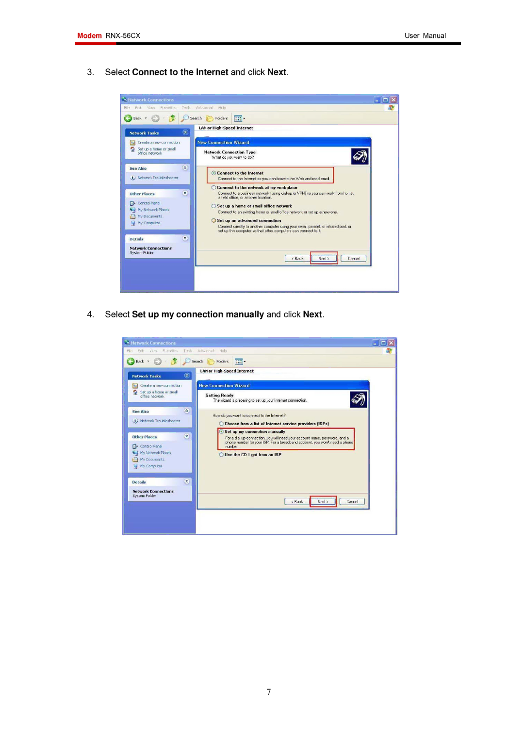 Rosewill RNX-56AG user manual Modem RNX-56CX 