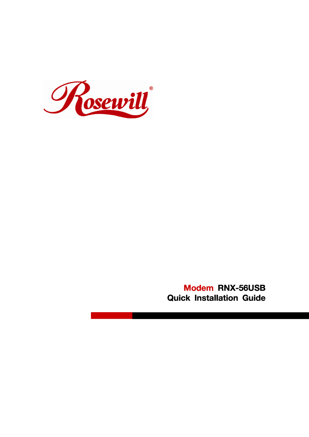 Rosewill manual Modem RNX-56USB Quick Installation Guide 