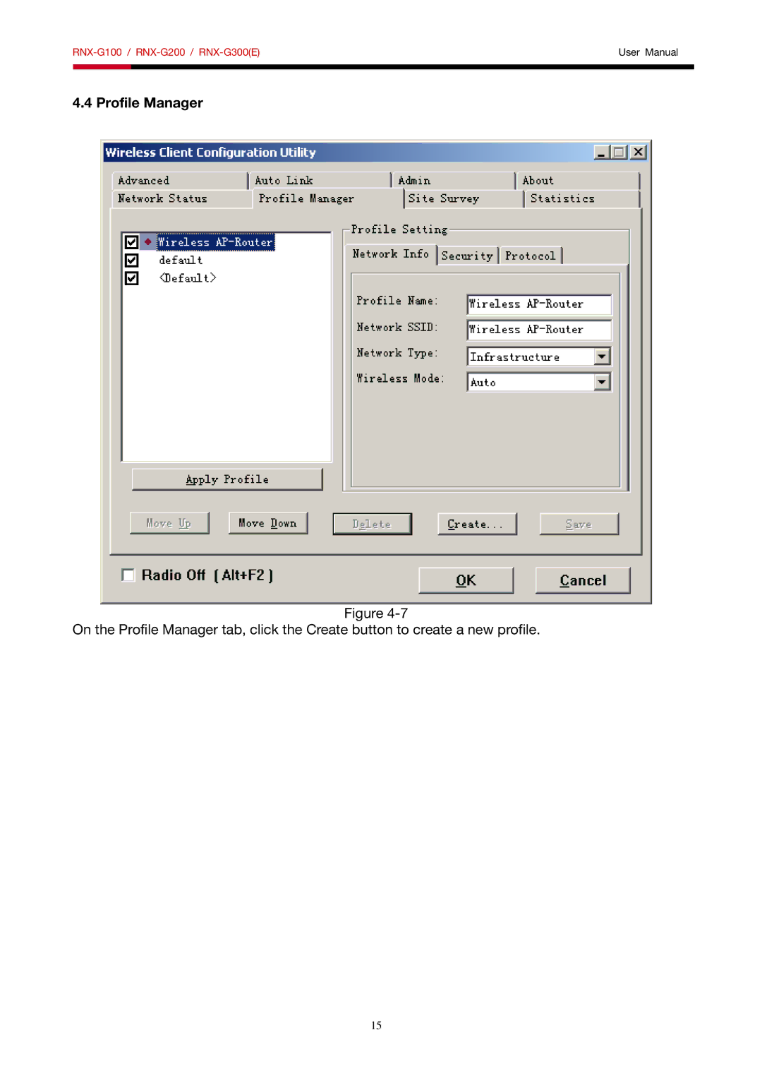 Rosewill RNX-G100, RNX-G200, RNX-G300 user manual Profile Manager 