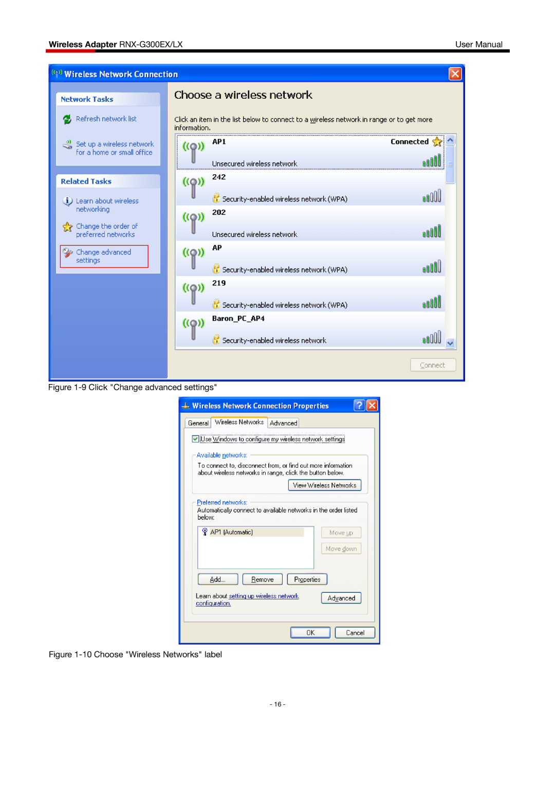 Rosewill RNX-G300EXLX user manual Click Change advanced settings 