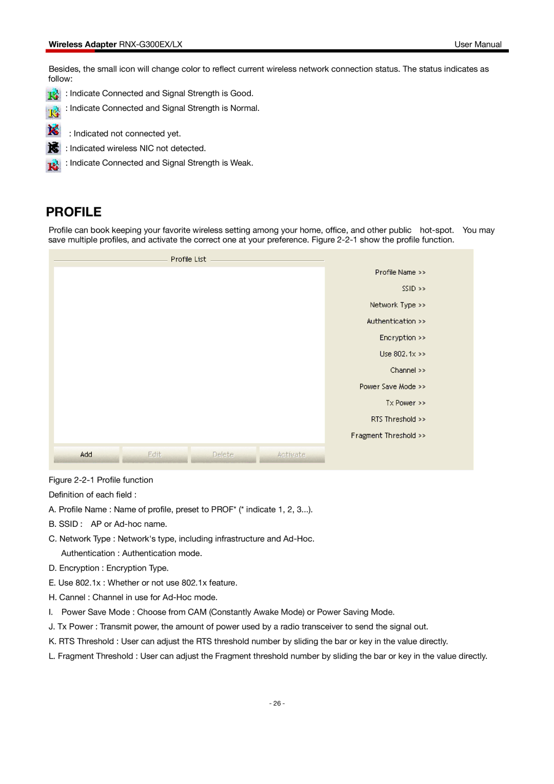 Rosewill RNX-G300EXLX user manual Profile 