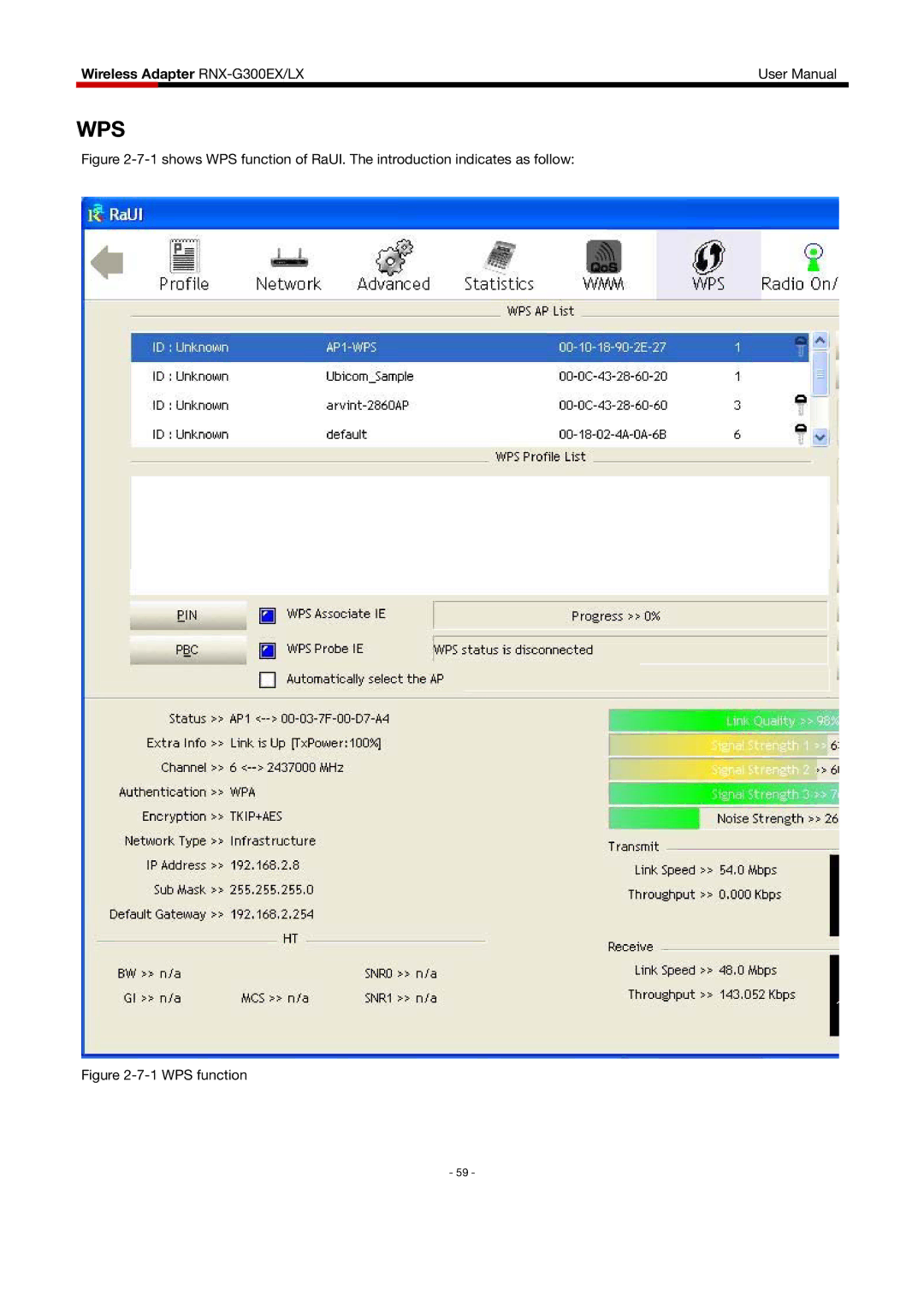 Rosewill RNX-G300EXLX user manual Wps, WPS function 